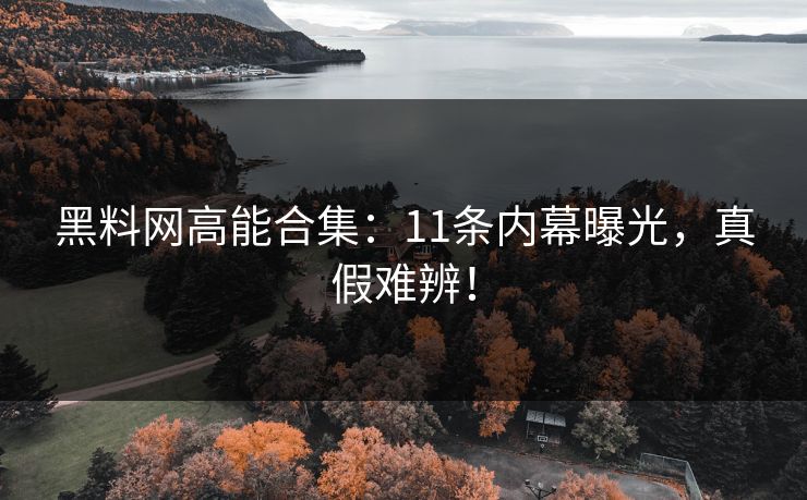 黑料网高能合集：11条内幕曝光，真假难辨！