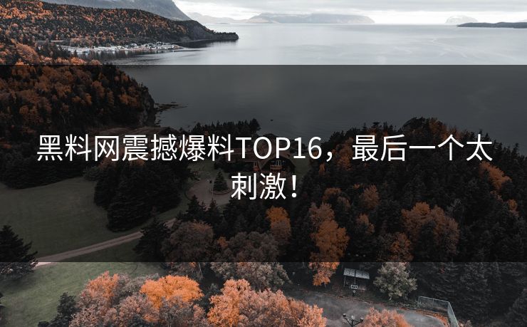 黑料网震撼爆料TOP16,最后一个太刺激!