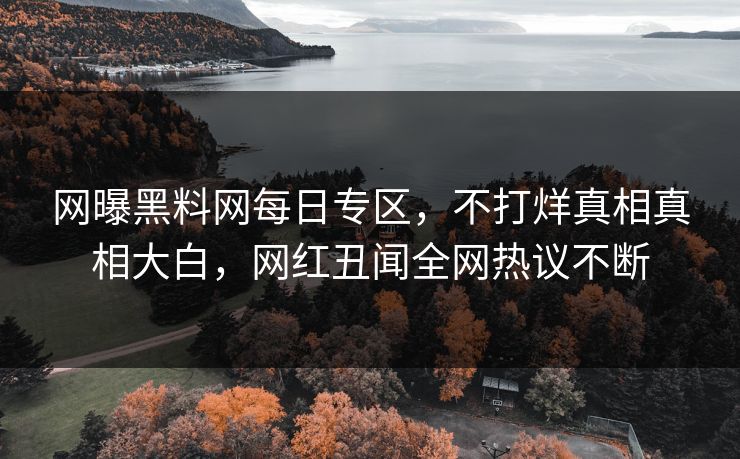 网曝黑料网每日专区，不打烊真相真相大白，网红丑闻全网热议不断