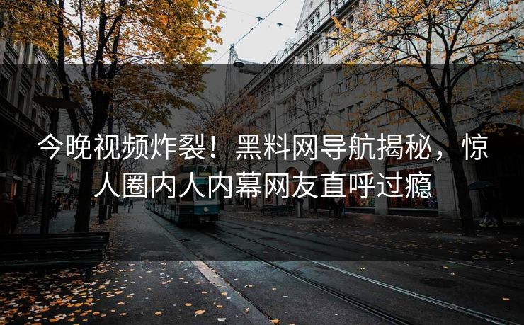 今晚视频炸裂！黑料网导航揭秘，惊人圈内人内幕网友直呼过瘾