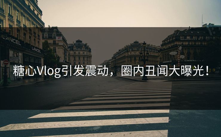 糖心Vlog引发震动，圈内丑闻大曝光！