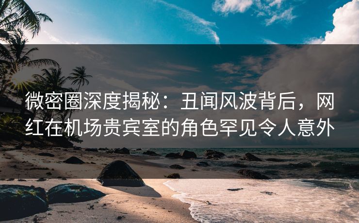 微密圈深度揭秘：丑闻风波背后，网红在机场贵宾室的角色罕见令人意外