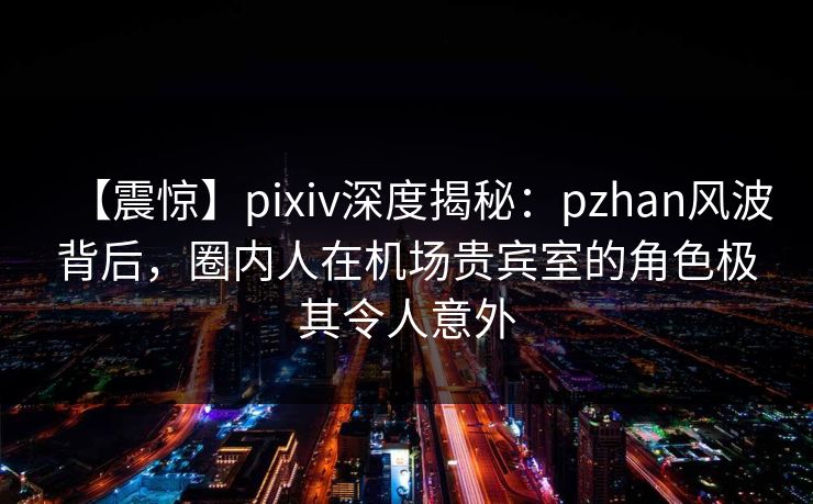 【震惊】pixiv深度揭秘：pzhan风波背后，圈内人在机场贵宾室的角色极其令人意外