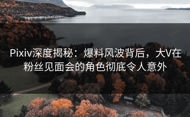 Pixiv深度揭秘：爆料风波背后，大V在粉丝见面会的角色彻底令人意外