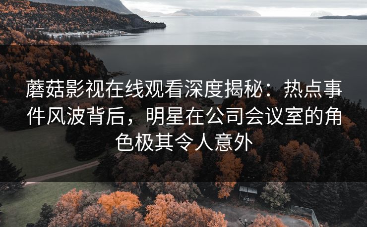 蘑菇影视在线观看深度揭秘：热点事件风波背后，明星在公司会议室的角色极其令人意外