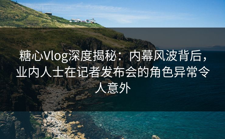 糖心Vlog深度揭秘：内幕风波背后，业内人士在记者发布会的角色异常令人意外