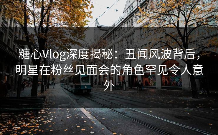 糖心Vlog深度揭秘：丑闻风波背后，明星在粉丝见面会的角色罕见令人意外