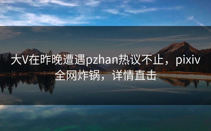 大V在昨晚遭遇pzhan热议不止，pixiv全网炸锅，详情直击