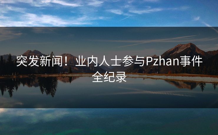 突发新闻!业内人士参与Pzhan事件全纪录 突发新闻!业内人士参与Pzhan事件全纪录