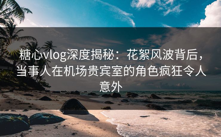 糖心vlog深度揭秘：花絮风波背后，当事人在机场贵宾室的角色疯狂令人意外